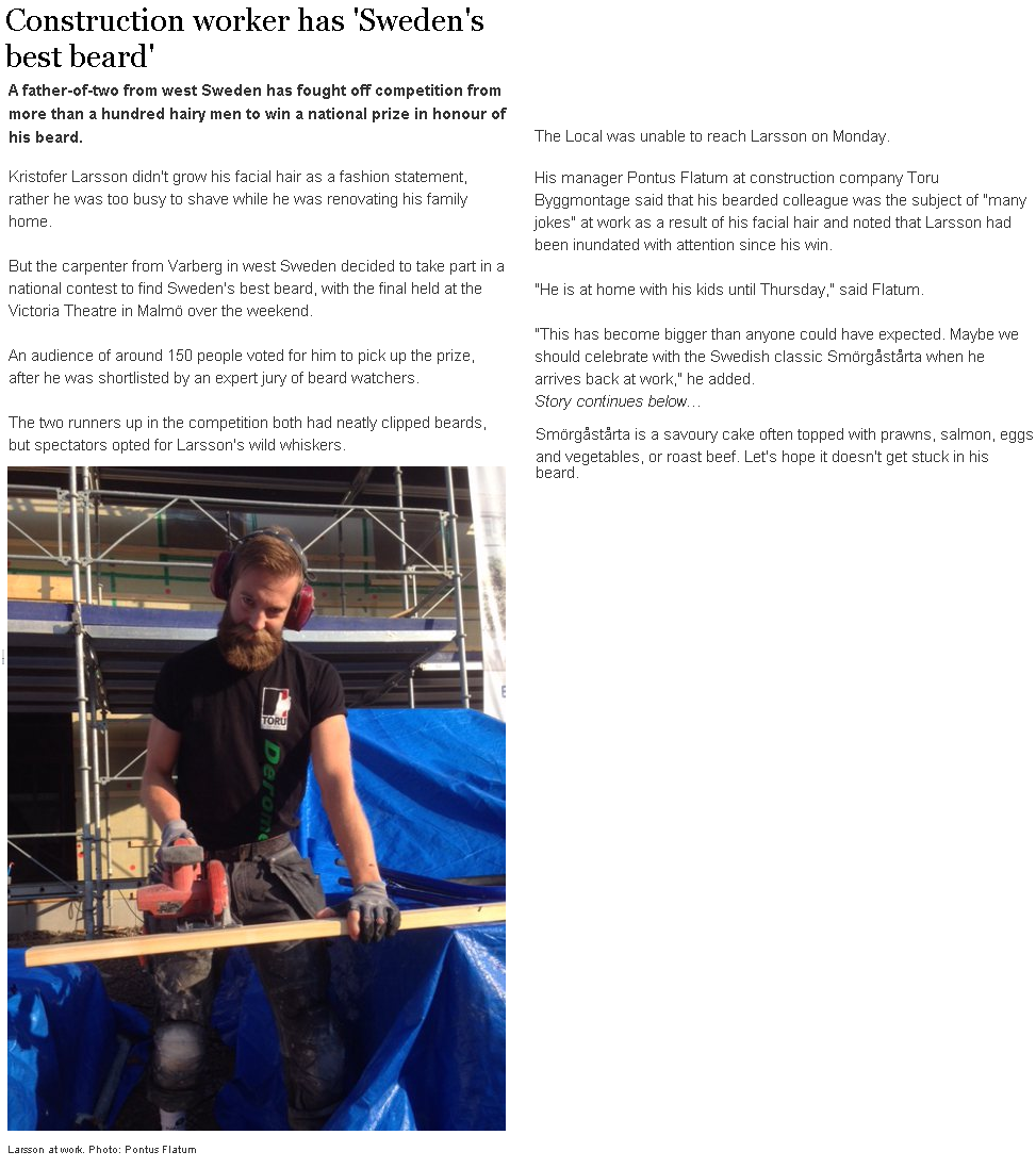 Reportage av the local